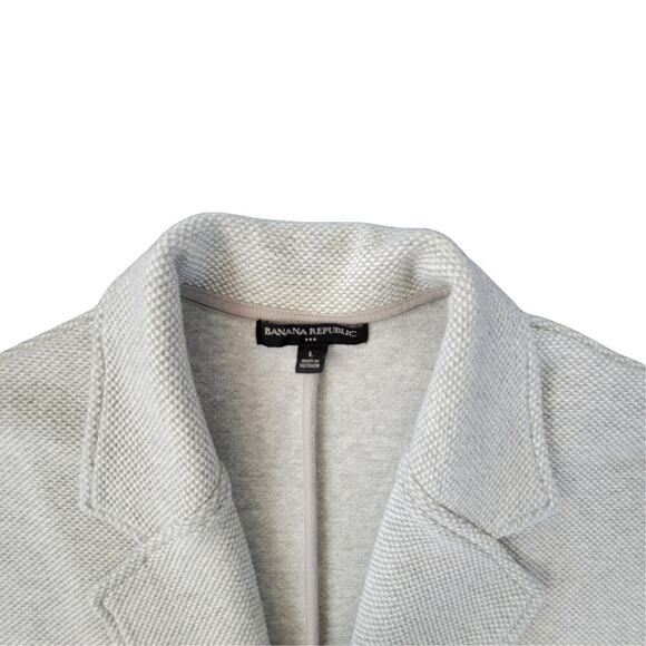 BANANA REPUBLIC Relaxed Fit Knit Double Breasted Grandpa Blazer Womens L Lounge - Picture 8 of 14